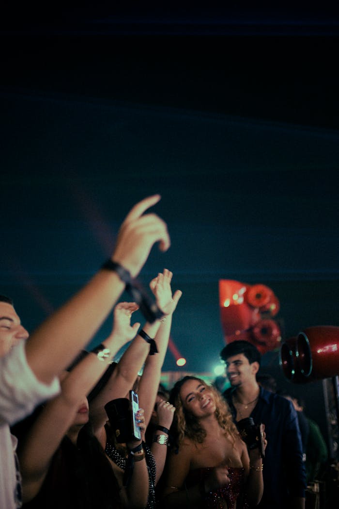 Energetic nightlife vibes captured in a bustling night club full of dancing and joy.